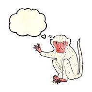 cartoon evil monkey with thought bubble N2