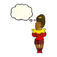 cartoon aristocratic woman with thought bubble N4