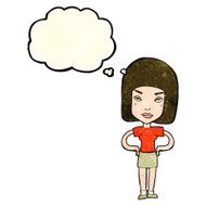 Cartoon Annoyed Woman With Thought Bubble N54