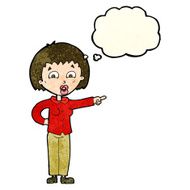 cartoon pointing woman with thought bubble N10