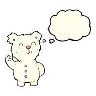 cartoon polar bear with thought bubble N20