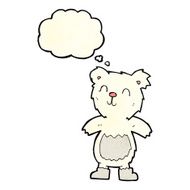 cartoon teddy polar bear with thought bubble N3