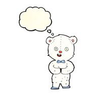 cartoon teddy polar bear with thought bubble N4