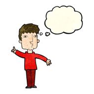 cartoon man raising point with thought bubble N3