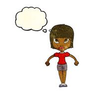 cartoon pretty woman with thought bubble N81