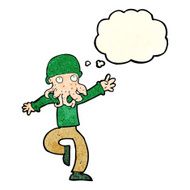 cartoon alien monster man with thought bubble N6