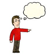 cartoon angry man pointing with thought bubble N3