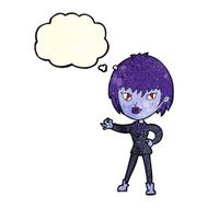 cartoon vampire girl with thought bubble N68