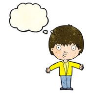 cartoon amazed boy with thought bubble N7