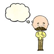 cartoon grandfather with thought bubble N3