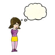Cartoon Annoyed Woman With Thought Bubble N55