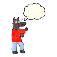 cartoon funny werewolf with thought bubble N3