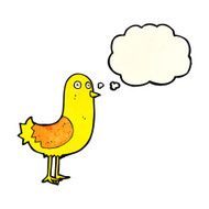 cartoon bird with thought bubble N84