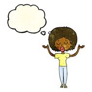 cartoon peaceful woman with thought bubble N3