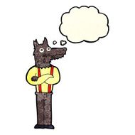 cartoon funny werewolf with thought bubble N4