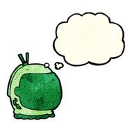 cartoon astronaut helmet with thought bubble N9