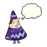 cartoon elf with thought bubble N4