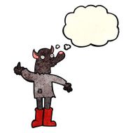 cartoon funny werewolf with thought bubble N5