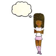 cartoon girl with crossed arms thought bubble N4