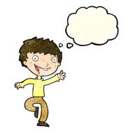 cartoon excited boy with thought bubble N45
