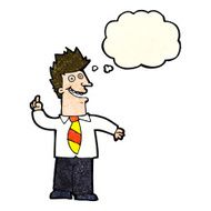 cartoon man with good idea thought bubble N5