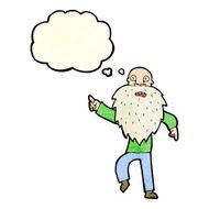 cartoon stressed old man with thought bubble N5