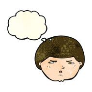 cartoon annoyed man with thought bubble N24