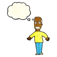 cartoon annoyed old man with thought bubble N19