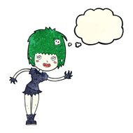 cartoon vampire girl with thought bubble N70