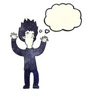 cartoon vampire with thought bubble N39