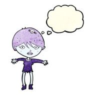 cartoon vampire girl with thought bubble N71