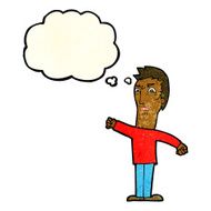 cartoon annoyed man with thought bubble N25