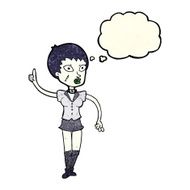 cartoon halloween girl with thought bubble N6