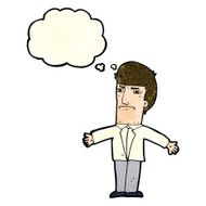 cartoon annoyed boss with thought bubble N4