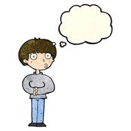 cartoon curious man with thought bubble N22