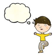 cartoon excited man with thought bubble N20