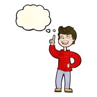 cartoon boy with great idea thought bubble N3
