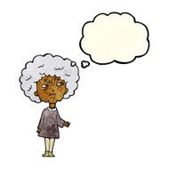 cartoon old lady with thought bubble N4