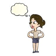 cartoon woman with hands on hips thought bubble N64