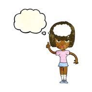 cartoon woman with idea thought bubble N71