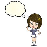 cartoon pretty maid with thought bubble N3
