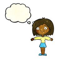 cartoon happy girl with thought bubble N24