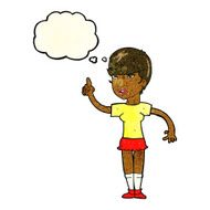 cartoon woman with idea thought bubble N72
