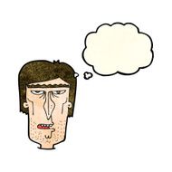 cartoon angry face with thought bubble N11