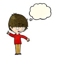 cartoon boy with question thought bubble N7