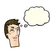 cartoon angry face with thought bubble N12