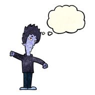 cartoon vampire man with thought bubble N37