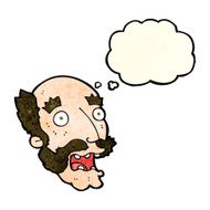 cartoon shocked old man with thought bubble N8