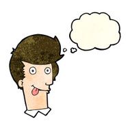 cartoon man with tongue hanging out thought bubble N4