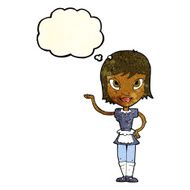 cartoon maid with thought bubble N12